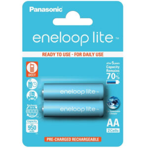 Panasonic Eneloop Lite 950mAh AA Rechargeable Batteries - 2 Pack