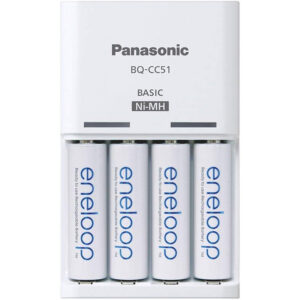 Panasonic Eneloop Basic Charger + 4 AA x 1900 mAh Rechargeable Batteries