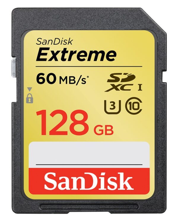 Sandisk 128GB Extreme SD (SDXC) Karte UHS-1 U3 Class 10 - 60MB/s