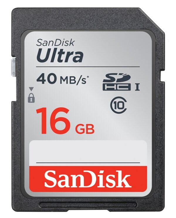 SanDisk 16GB Ultra SD (SDHC) Karte Class10 UHS-I - 40MB/s