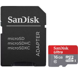 SanDisk 16GB Ultra Micro SD (SDHC) Karte + Adapter 80MB/s Class 10