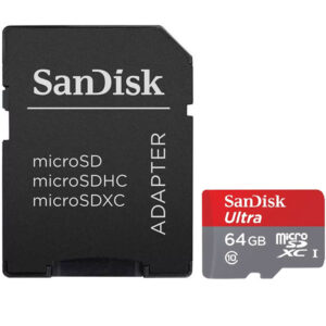 SanDisk 64GB Ultra Micro SD (SDXC) Karte + Adapter 80MB/s Class 10