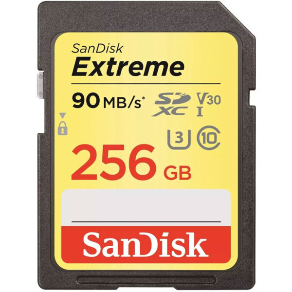 SanDisk 256GB Extreme V30 SD Karte (SDXC) UHS-I U3 - 90MB/s