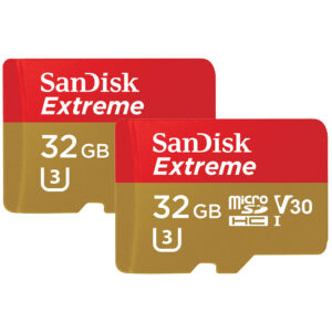 SanDisk 32GB Extreme V30 Action Camera Micro SD Karte  (SDHC) UHS-I U3 - 100MB/s - 2er Pack