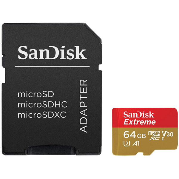 SanDisk 64GB Extreme A1 Micro SD Karte (SDXC) UHS-I U3 + Adapter - 90MB / s