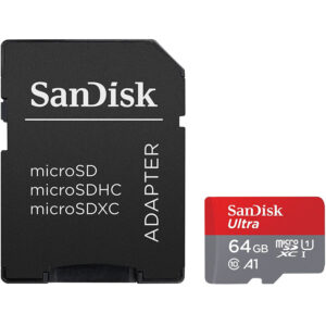 SanDisk 64GB Ultra Micro SD Karte (SDXC) UHS-I A1 + Adapter - 100MB/s