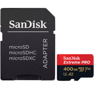SanDisk 400GB Extreme Pro V30 Micro SD Card (SDXC) A2 UHS-I U3 - 170MB/s