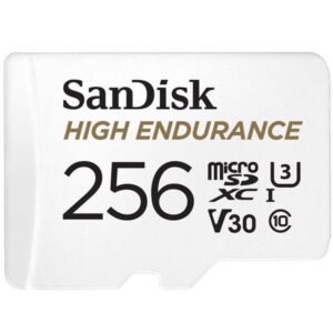 SanDisk 256GB High Endurance Micro SD Card (SDXC) + Adapter - 100MB/s
