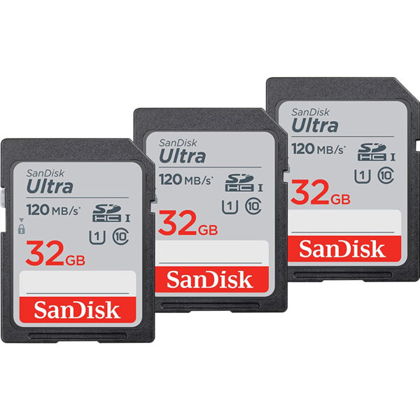SanDisk 32GB Ultra SD-Karte (SDHC) UHS-I U1 - 120MB/s - 3er-Pack