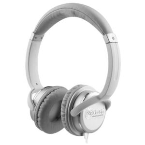 NoiseHush Stereo Headphones with In-line Microphone - White and Silver