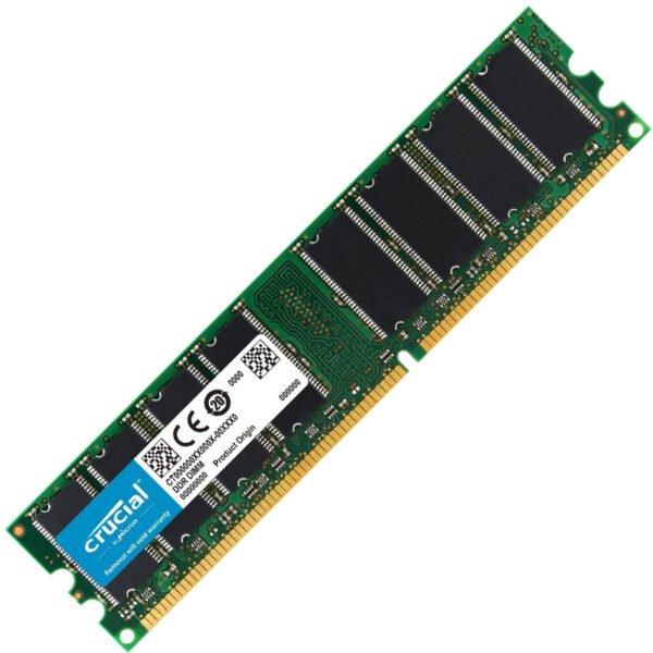 Crucial 1GB DDR1 PC 3200 400MHz CL3 NON-ECC 2.6V UDIMM