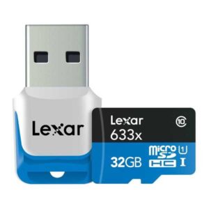 Lexar 32GB High Speed Micro SDHC Karte 633x Class 10 UHS-1 90MB/s mit Kartenleser