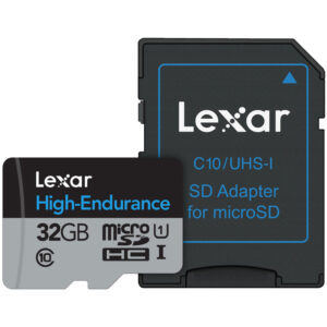 Lexar 32GB High-Endurance Micro SD Card (SDHC) + Adapter - 40MB/s