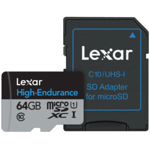 Lexar 64GB High-Endurance Micro SD Card (SDXC) + Adapter - 40MB/s