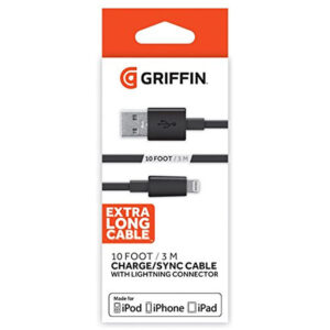 Griffin Charge / Sync Kabel mit Lightning Connector 3M (10ft) - Schwarz