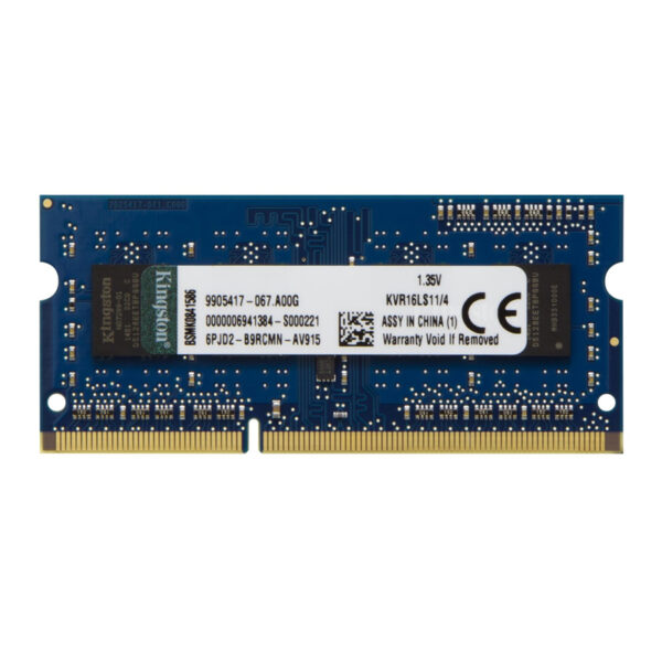Kingston 4GB 1600 MHz DDR3L Non-ECC CL11 SODIMM 1.35V 204-Pin Memory Module