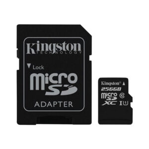 Kingston 256GB Micro SDXC Karte 45Mb/s UHS-1 Class 10 mit Adapter