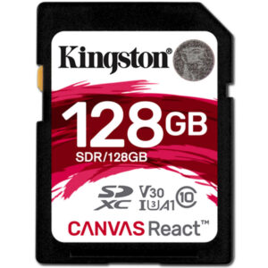Kingston 128GB Canvas React SD Card (SDXC) - 100MB/s