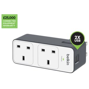 Belkin 2 Way Surge Protected Plug with 2 x 2.4A USB Ports