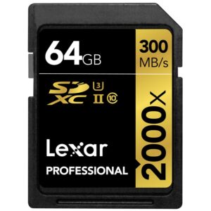 Lexar 64GB Professional 2000x SD (SDXC) Karte UHS-II U3