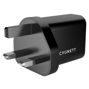 Cygnett PowerPlus QC 3.0 Charger + USB-C to USB-A cable - UK Black