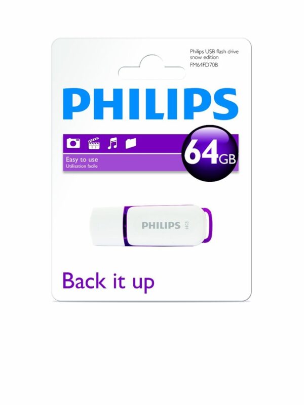 Philips 64GB Snow Edition 2.0 USB Stick - Weiß/Lila
