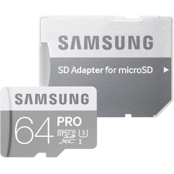 Samsung 64GB PRO MicroSDHC 90MB/s Class10 UHS-1 Grade U3 with SD Adaptor