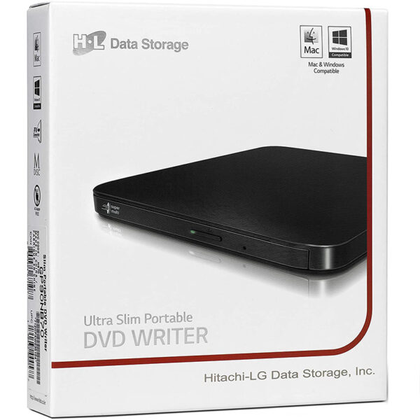 LG Hitachi 8x Ultra Slim Portable USB 2.0 DVD-Writer - Black