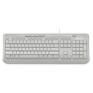 Microsoft Wired USB Spillproof Keyboard 600 White EN UK