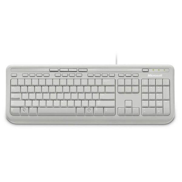 Microsoft Wired USB Spillproof Keyboard 600 White EN UK