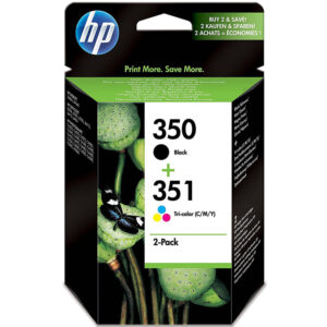 HP 350 Black and 351 Tri-Colour Ink Cartridges - 2 Pack