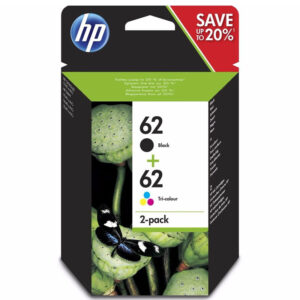 HP 62 Black and Tri-Colour Ink Cartridges - 2 Pack