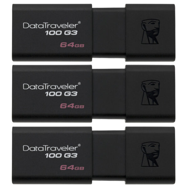 Kingston 64GB DataTraveler 100 G3 USB 3.0 - 3 Pack