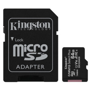 Kingston 64GB Canvas Select Plus Micro SD Card (SDXC) A1 C10 + SD Adapter 3 Pack - 100MB/s